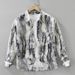 Tie Dye Retro Long Sleeved Shirt For Men, Fashionable And Versatile, Artistic And Casual Loose Top_viptrois.com