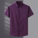 Men's Clothing Plus Size Summer New Large Size Men's Short Sleeved Shirt Fat Guy Large Loose Casual Thin Solid Color Stretch Shirt Men Fat_viptrois.com