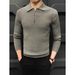 Monochrome Man- Autumn Winter New Polo Shirt Turn-Down Collar Half-Zip Long-Sleeve Knitted Sweater Men's Slim Fit Business Foreign Trade_viptrois.com