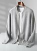 Pure Autumn Winter New Men's 100% Pure Australian Wool Warm Long Sleeve Round Neck Top Cardigan Coat_viptrois.com