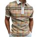 Men's Spring New Men's Casual 3D Printing Lapel Short Sleeved Zipper Polo Men T Shirt Tops_viptrois.com