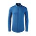 Men's Luxury Knit Long-Sleeve Shirt – Wrinkle-Free, Stretch Comfort, Retro Minimalist (Black/Lake Blue/Mint Green Options)_viptrois.com
