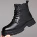 European Warm Series 2025 Autumn Winter New High-top Cotton With Fleece Lining, Warm Work Martin Boots, Men's Thick-soled Shoes 2361_viptrois.com