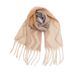 Unisex Shawl thickened bib hoop yarn jacquard coarse fringes gradient color wavy scarf_viptrois.com