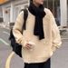 Pure Distressed For Men, Autumn And Design, Niche Ins Trendy Coat, Winter Loose Thickened Lazy Style Knitted Sweater_viptrois.com
