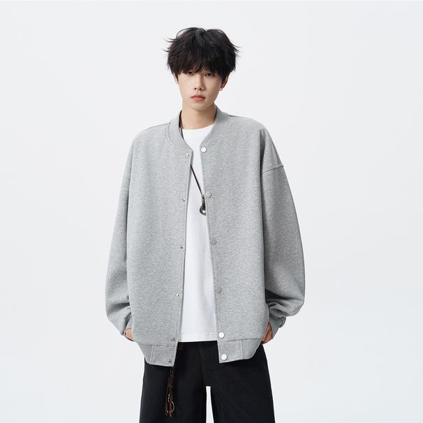 Japanese Cardigan Drop Shoulder Trendy Brand Sweatshirt Men 2025 Youth Retro Fashion Jacket Simple Versatile Ins Style_viptrois.com
