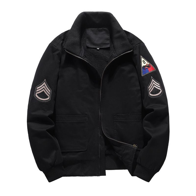 Men's Clothing Wholesale Winter Jacket Men's Cotton Plus Velvet Thick Casual Coat Men's MA1 Workwear Flight Air Force Uniform_viptrois.com