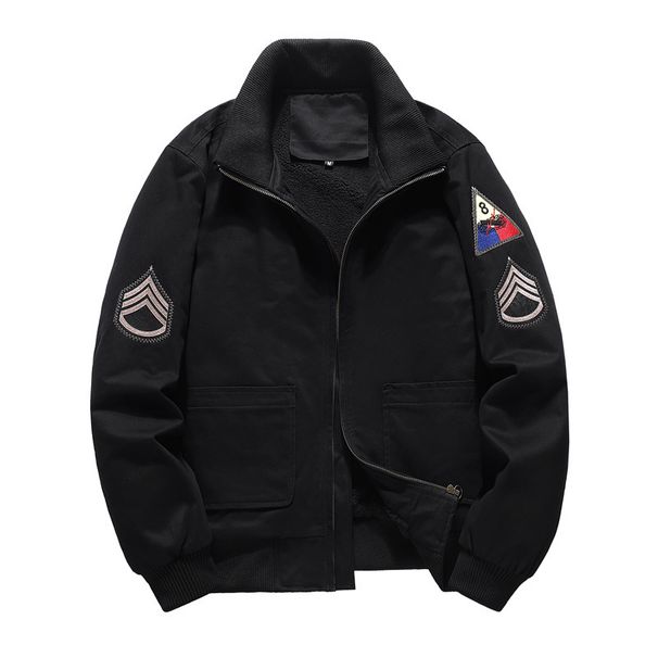 Men's Clothing Wholesale Winter Jacket Men's Cotton Plus Velvet Thick Casual Coat Men's MA1 Workwear Flight Air Force Uniform_viptrois.com
