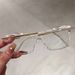 2025 Men Alloy Resting Lens Optical Spectacles Cat Eye Frame Retro Anti Blue Women Clear Glasses_viptrois.com