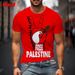 Men's Clothing Summer New FREE PALESTINE 3D Printing Men's Casual Round Nec_viptrois.com