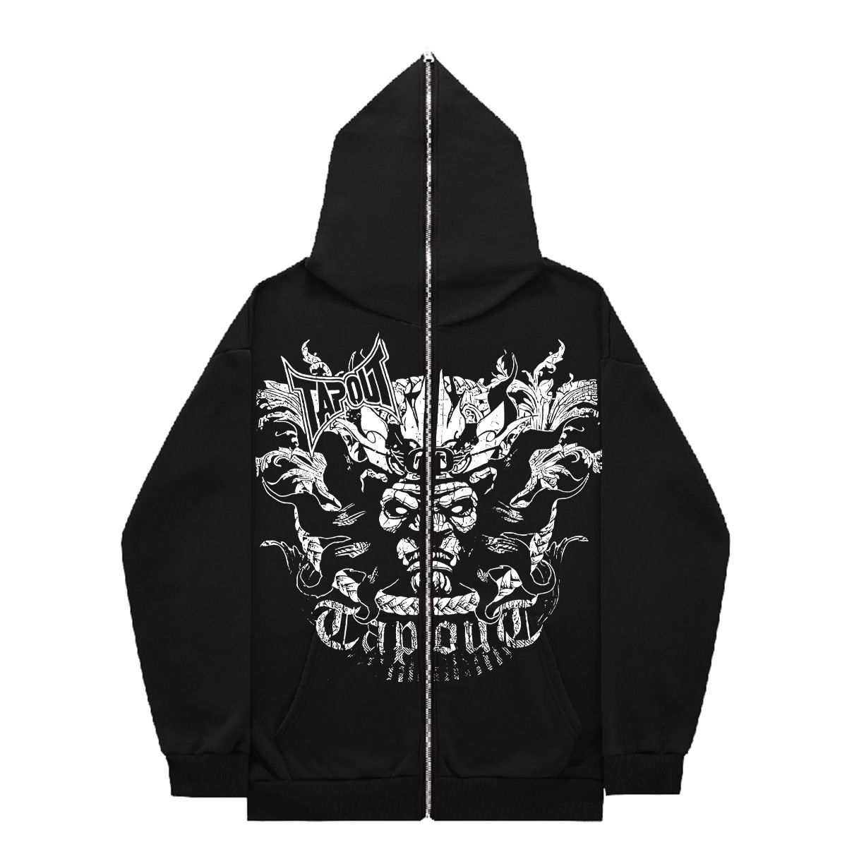 Hoodie Sweatshirt Gothic High Street Full Zipper Oversized Unisex Streetwear Y2 Jacket_viptrois.com