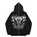 Hoodie Sweatshirt Gothic High Street Full Zipper Oversized Unisex Streetwear Y2 Jacket_viptrois.com