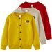 Mother & Kids Embroidered Flowers Knitted Cardigan Jacket Hand-Embroidered Floral Girls' Cotton Cardigan Soft Knit Sweater (90-140cm, 5 Colors)_viptrois.com