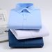Men's Fleece-Lined Stretch Dress Shirt – Winter Warm Business Casual Shirt With Thick Inner Flannel For Office & Smart Wear_viptrois.com