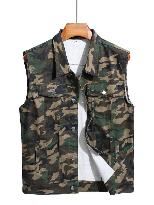 Men's Jacket Denim Top Short SleeveDenim Jacket Trendy New Style_viptrois.com