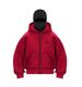 Y2K Fleece-Lined Hoodie – Unisex Oversized Zip-Up With Double Hood & Animal Print (Black/White/Grey/Red)_viptrois.com