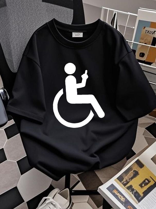 Funny Handicap Shirt Disabled Amputee Tee Humor Wheelchair T-Shirt Size S-5XL Stylish Unisex Top For Everyday Wear Homme Slightly Summer_viptrois.com