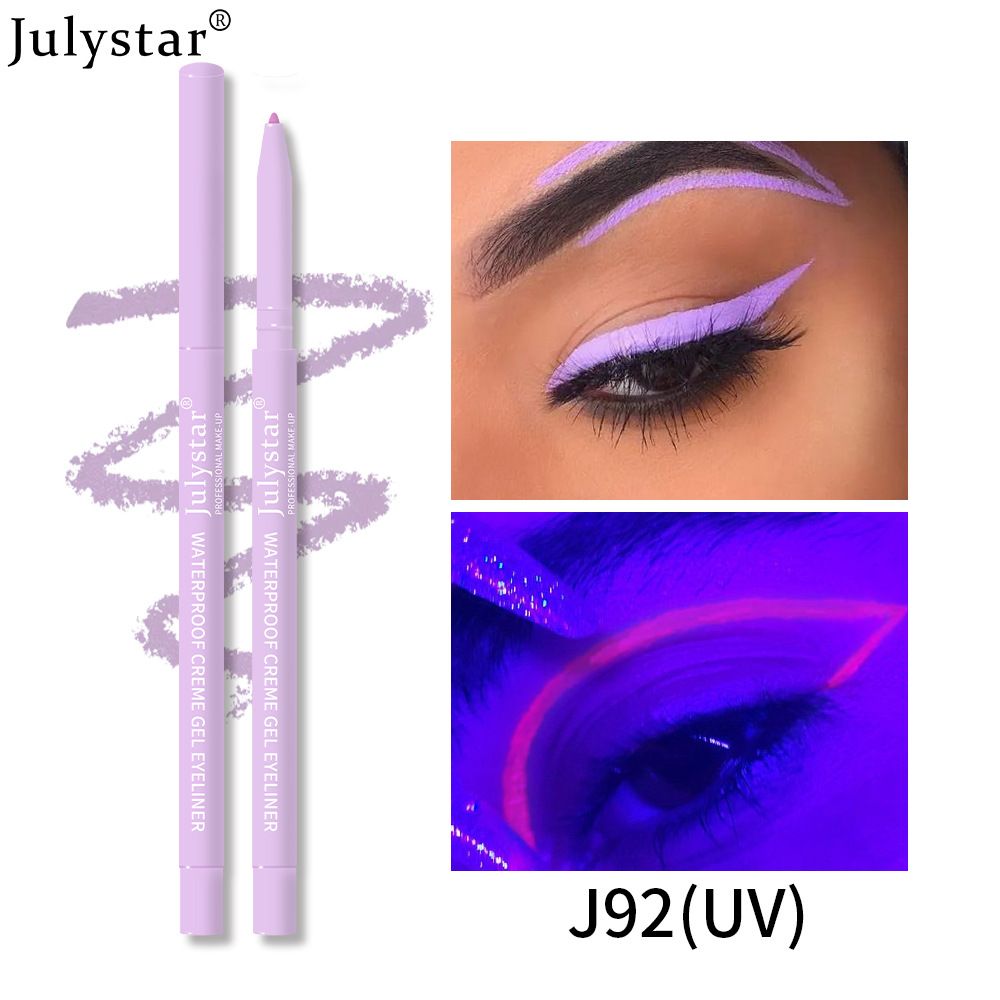 Eye Shadow & Liner Combination Julystar Color UV Fluorescent Eyeliner Gel Pencil Waterproof And Oil Proof Non Smudge Pearlescent Eyeliner Pencil_viptrois.com