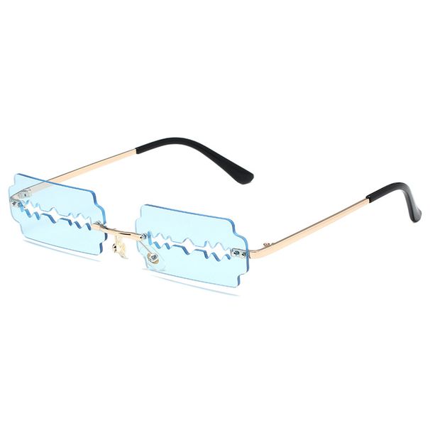METAL EDGE - Concave Blade Sunglasses (Frameless Fashion Shades, Futuristic Design, Hot Seller)_viptrois.com