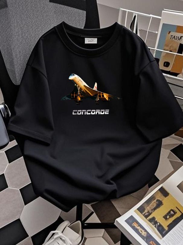 BEST TO BUY Dark Supersonic Jet Concorde Awesome Pilot Gift T-Shirt Comfortable Slightly Soft Versatile Top For Everyday Wear Homme Unisex Casual_viptrois.com