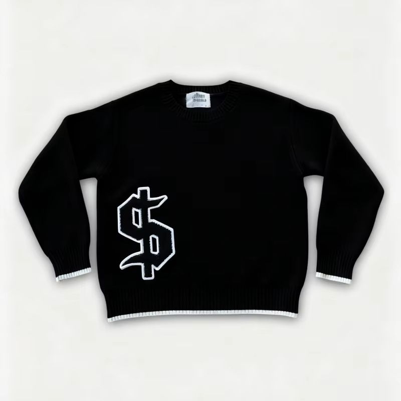 Men's Clothing European And American 2025 New Trendy Knitwear Men's Autumn And Winter Embroidered Pattern High Street Sweater Harajuku Round Neck Top_viptrois.com