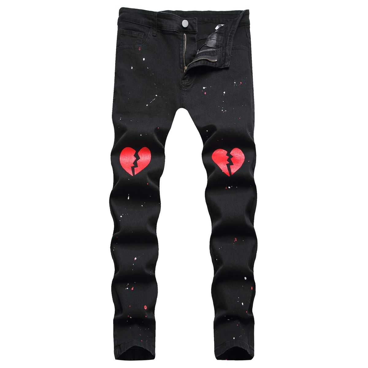 Men's printed jeans Youth stretch slim pants_viptrois.com