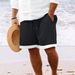 Men's Clothing Independent Station New Shorts With Multiple Pockets, Drawstring Jacquard Men's Beach Pants_viptrois.com