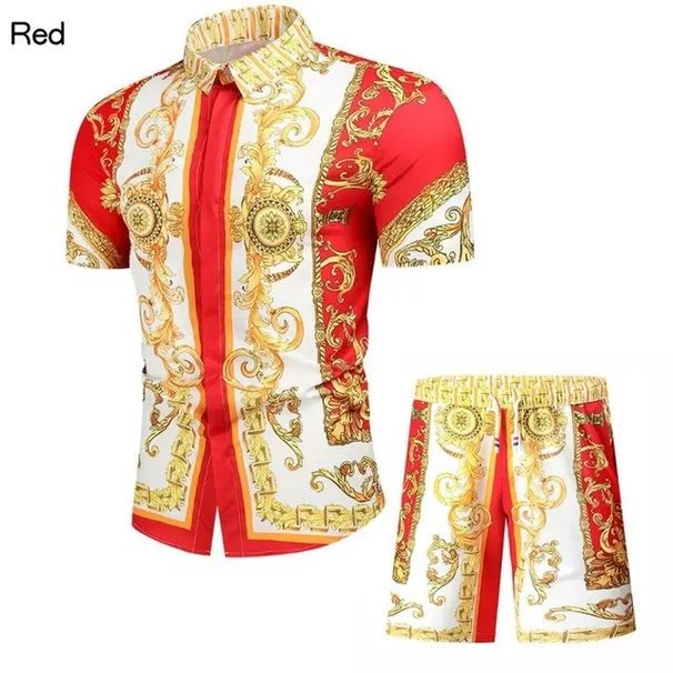 Men's Clothing 3D Hawaiian Printed Two Piece Suit For Men Printed Two Piece Suit Beach Shirt And Shorts_viptrois.com