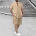 Men's Clothing Casual Cardigan Short Sleeved Suit Summer Single Breasted Cotton And Linen Button Shirt Top_viptrois.com