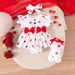 Cross Border Romper Suit Valentine's Day Baby Red Heart Bow Pattern Short Sleeved Romper Headband Socks_viptrois.com