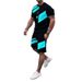 Men's Clothing Suit Summer Fitness Sports Trend Loose Fashion Casual Round Neck T Sleeve Two Piece Suit_viptrois.com