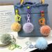 Bag Charm Creative Cute Fur Ball Flower Keychain Small Fresh Colorful Candy Ball Plush Bag Pendant Earphone Cover Accessories_viptrois.com
