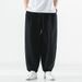 Men's Clothing style cotton and linen straight pants men's retro harem bloomers men's linen cool Ruyi pants_viptrois.com
