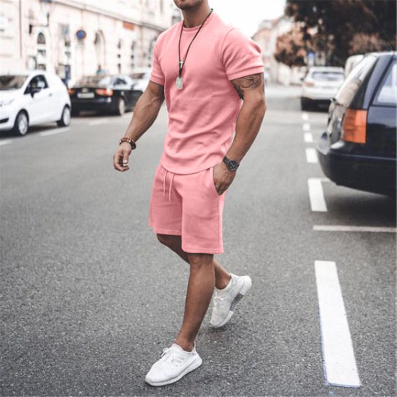 Men's Clothing Men's Summer Street Men's Short Sleeved Shorts Men's Casual Sports Large Size Suits Men_viptrois.com