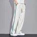 Men's Clothing Straight Leg Casual Sweatpants Men's Summer Loose Wide Leg Pants Thin Striped Versatile Sports Pants_viptrois.com