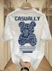 Men's Clothing Cartoon Bear Short Sleeved T Shirt For Women 2023 Spring And Summer New Trendy Brand European Goods Large Version Regular Style Tops_viptrois.com