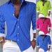 Men’s Clothing Autumn And Winter Men's Striped Lapel Cardigan Hot Sale Striped Long Sleeve Shirt_viptrois.com