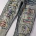 Men's Clothing European And American Handsome High Street Hole Patch Men's Slim Stretch Jeans Men Can Send Foot Pants 876_viptrois.com