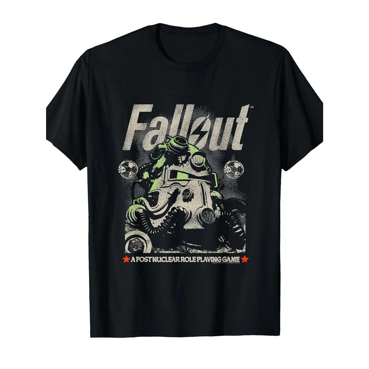 Camiseta Patrón Videojuego Retro Hombres Mujeres - Diseño De Era Post-nuclear Y Paisaje Desolado Estilo Fallout, 100%_viptrois.com