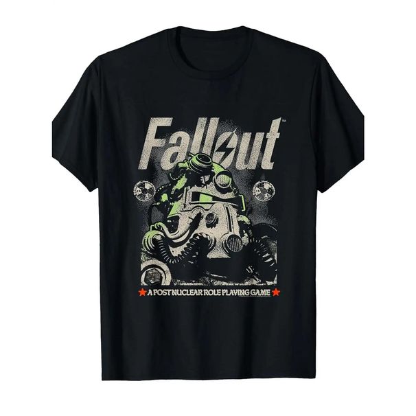 Camiseta Patrón Videojuego Retro Hombres Mujeres - Diseño De Era Post-nuclear Y Paisaje Desolado Estilo Fallout, 100%_viptrois.com