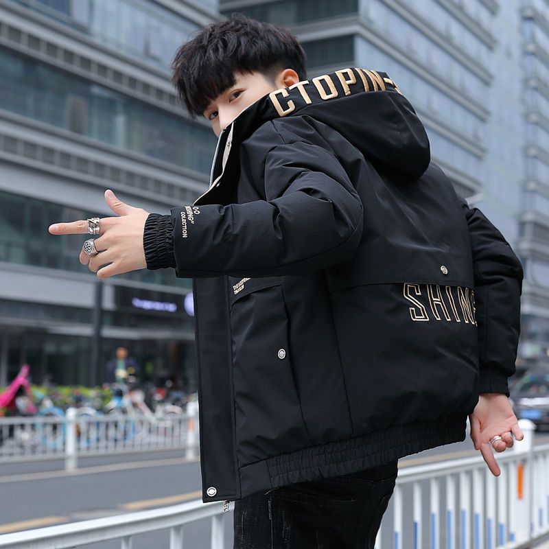 Men's Winter 2024 New Men's Warm Korean Version Short Hooded Thick Down Cotton Jacket Men_viptrois.com