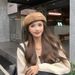 Korean Style Textured Beret For Women, Autumn And Winter, Large Head Circumference, Elegant Artist Hat, Face Slimming,_viptrois.com