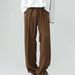 Men's Clothing Trendy Brand Trendy Handsome Teenagers Straight Trousers Drape Wide Leg Mopping Casual Trousers_viptrois.com