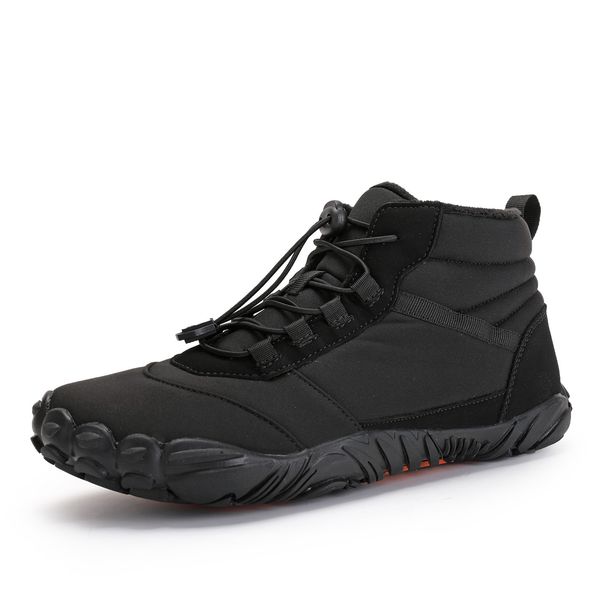 Popular Five Finger Men's Cotton Shoes With Plush Snow Boots, High Top Cotton Boots, Thick Soled Northeast Snow Boots, Five Finger Shoes_viptrois.com