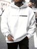 Men's Autumn And Winter Casual Fashion Loose Hooded Sweatshirt, Future Letter Pattern Printed Warm Long Sleeved Pullover_viptrois.com