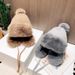 Women's Hats Winter Wool Ball Knitted Wool Earmuffs Hat For Women Thick Cold Proof Plush Lei Feng Hat Warm Winter Hat Ski Hat_viptrois.com