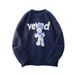 Mink Velvet Knitted Men's Trendy Brand Christmas Snowman Letter Lazy Style Autumn Winter Sweater Export Cross-Border_viptrois.com
