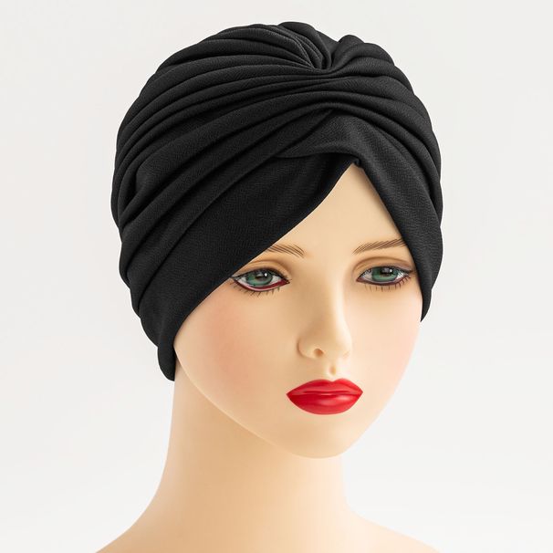 New women's ethnic style pleated turban hat Indian hat cloth hat Middle Eastern turban hat soft and comfortable watermelon hat_viptrois.com