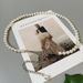 New handmade white pearl slim waist chain for women with dress sweet belt metal chain sweater belt_viptrois.com