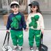 2025 New Style Boys And Girls Long Sleeved Sweatshirts And Sweatpants Korean Version Of Small And Medium Sized_viptrois.com